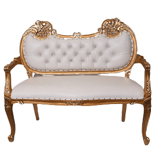 Love Seat (Gold & White)
