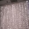 W01-000-009-03 White Sheer Organza & White Led Lights Photography Backdrop - 18Ftx9Ft
