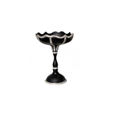 8" / 12" Black Silver Vase