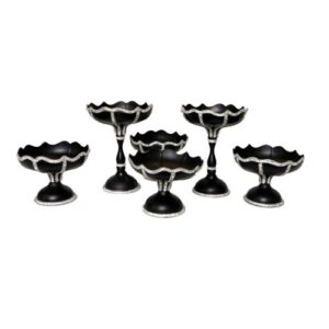 8" / 12" Black Silver Vase
