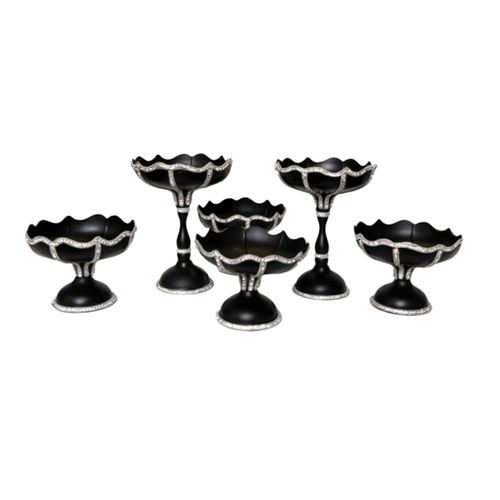 8" / 12" Black Silver Vase