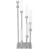 42" Silver 8 Arm Cluster Taper Candle Holder With Clear Glass Shades