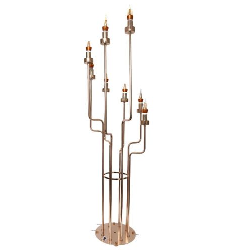 8 Arm Gold Metal Geometric Taper Led Candle Holder Centerpiece