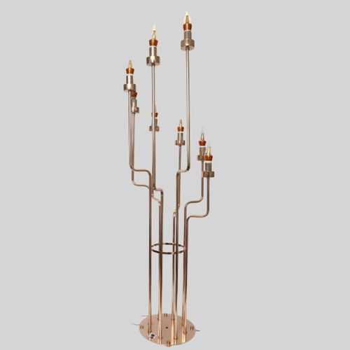 8 Arm Gold Metal Geometric Taper Led Candle Holder Centerpiece