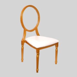 Louis Chair - Ivory Cushion - Gold Trim