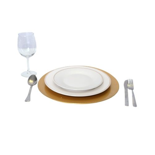 Porcelian Dinner Plate - Gold Rim