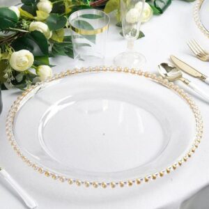 Acrylic Clear Gold Rim Charger Plate