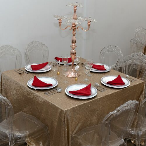 Crystal Acrylic Square Dining Or Cake Table, 4X4 Feet