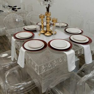 W06-000-011.jpg Crystal Acrylic Square Dining Or Cake Table, 4X4 Feet