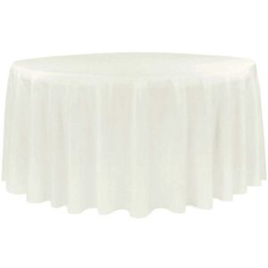 W08-000-003.jpg Lamour Satin 132" Round Tablecloth - Ivory