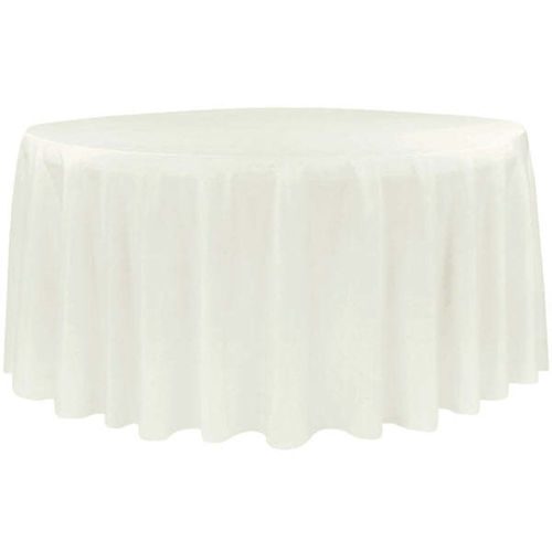 W08-000-003.jpg Lamour Satin 132" Round Tablecloth - Ivory