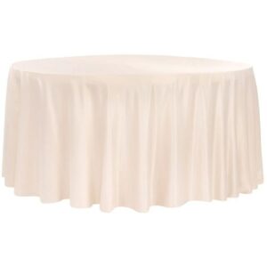 W08-000-005.jpg Lamour Satin 132" Round Tablecloth - Blush/Rose Gold