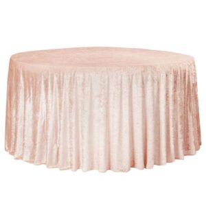 W08-000-007.jpg Velvet 132" Round Tablecloth - Blush/Rose Gold