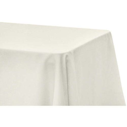 W08-000-008.jpg 90"X132" Rectangular Oblong Lamour Satin Tablecloth - Ivory