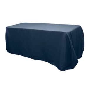 W08-000-009.jpg 90"X132" Rectangular Oblong Polyester Tablecloth - Navy Blue