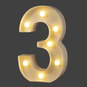 Led 3Ft-Lighted Marquee (Number Three)