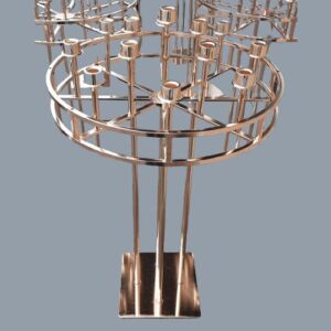 W02-000-034 13 Head Metal Candle Holder - Gold