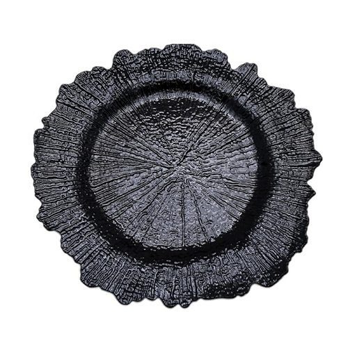 W04-000-018 Reef Acrylic Plastic Charger Plate - Black