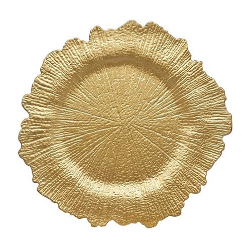 W04-000-019 Reef Acrylic Plastic Charger Plate - Gold