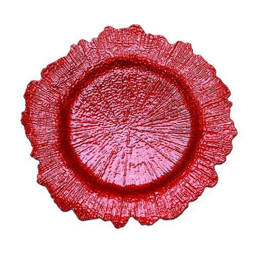 W04-000-020 Reef Acrylic Plastic Charger Plate - Red
