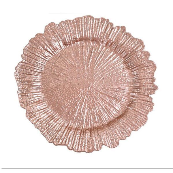 W04-000-021 Reef Acrylic Plastic Charger Plate - Rose Gold