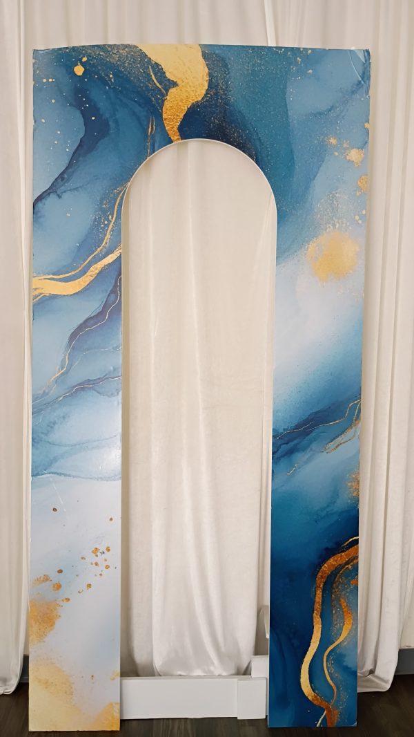 Backdrop - Blue and Gold Arch Wall